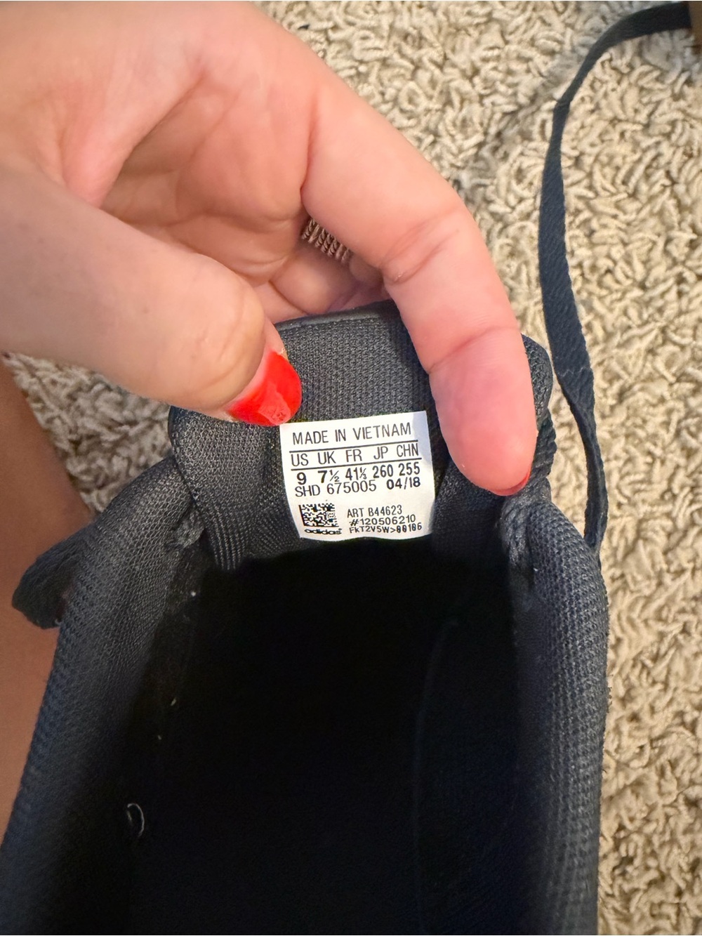 adidas Black Sneakers with White Stripes and Gum Sole - Picture 3 of 4